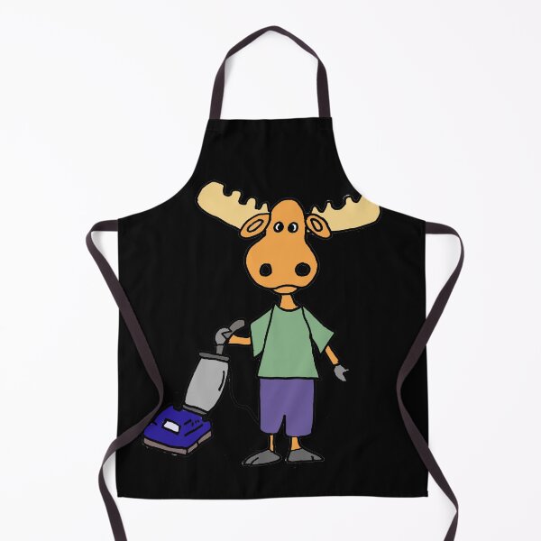 Item preview, Funny Moose Pushing Vacuum Cleaner Cartoon designed and sold by Nature's Fancy.
