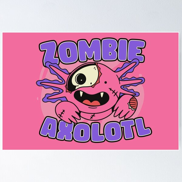 Aperçu de l'œuvre Cute Zombie Axolotl // Funny Halloween Animals créée et vendue par SLAG-Creative.