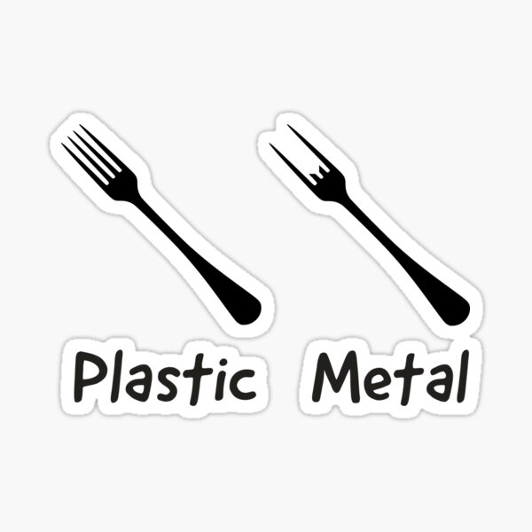 Plastic and Metal forks! Sticker