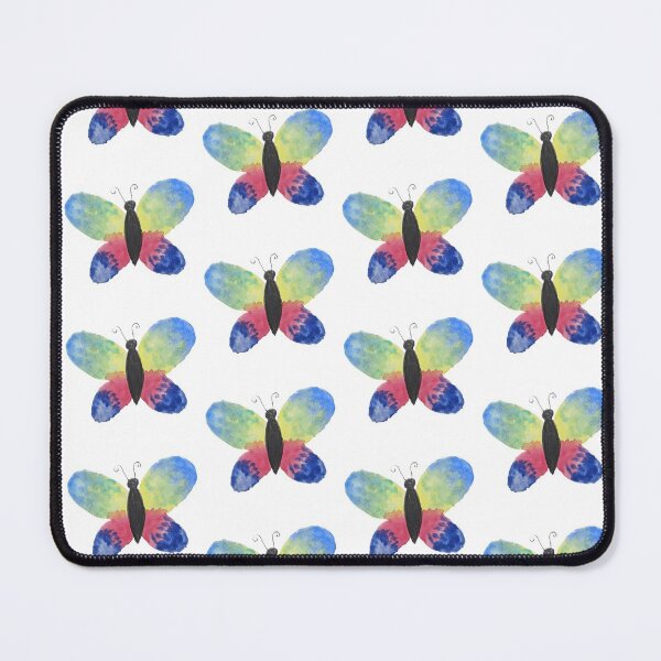 Artikelvorschau, Aquarellfarbe Schmetterling Blau Gelb Rot entworfen und verkauft von ARCDesigns100.