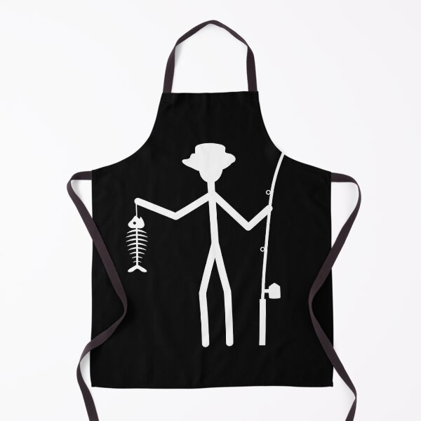 Item preview, Fisherman Stick Figure Holding Fish Bones I love Fishing Art Design Happy Apparel Essential Inspiration Joy Mood Funny designed and sold by DesignByHeartUK.