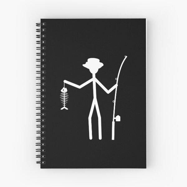 Item preview, Fisherman Stick Figure Holding Fish Bones I love Fishing Art Design Happy Apparel Essential Inspiration Joy Mood Funny designed and sold by DesignByHeartUK.