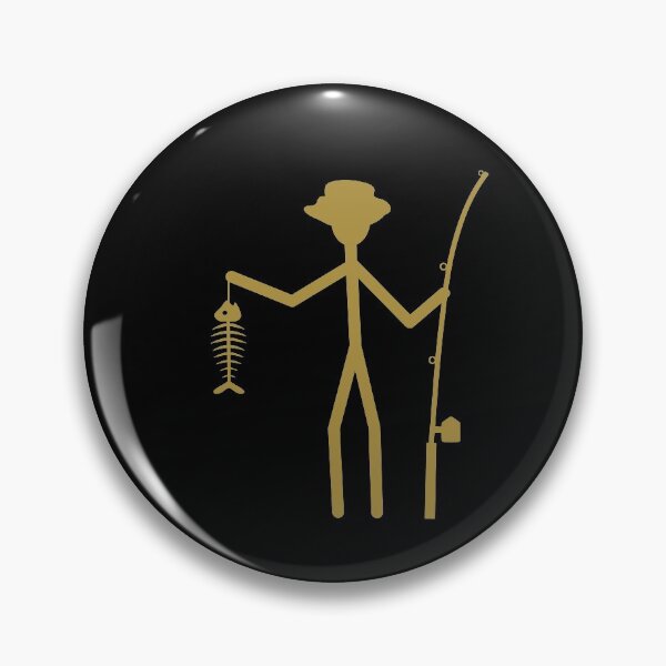 Item preview, Fisherman Stick Figure Holding Fish Bones I love Fishing Art Design Happy Apparel Essential Inspiration Joy Mood Funny designed and sold by DesignByHeartUK.