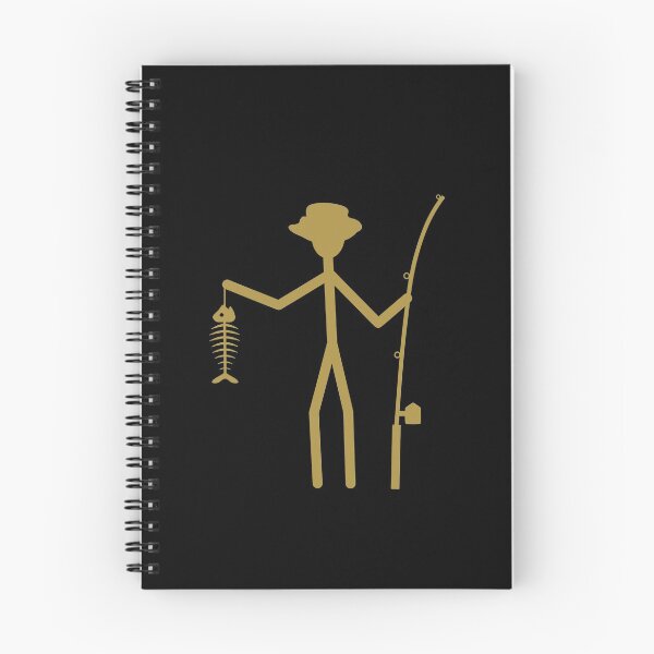 Item preview, Fisherman Stick Figure Holding Fish Bones I love Fishing Art Design Happy Apparel Essential Inspiration Joy Mood Funny designed and sold by DesignByHeartUK.