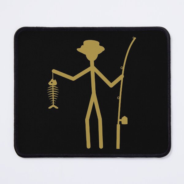 Item preview, Fisherman Stick Figure Holding Fish Bones I love Fishing Art Design Happy Apparel Essential Inspiration Joy Mood Funny designed and sold by DesignByHeartUK.