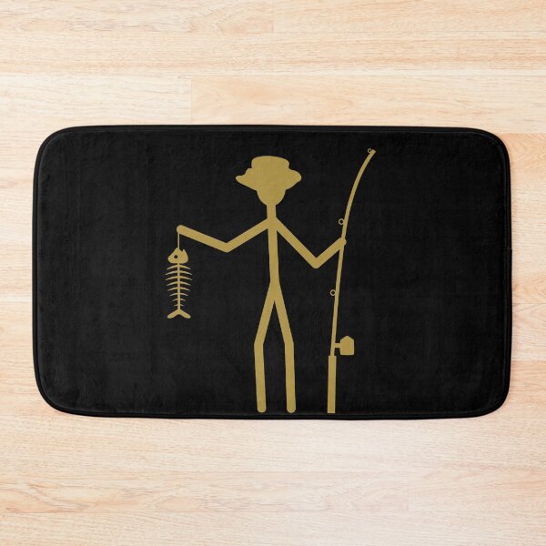 Item preview, Fisherman Stick Figure Holding Fish Bones I love Fishing Art Design Happy Apparel Essential Inspiration Joy Mood Funny designed and sold by DesignByHeartUK.