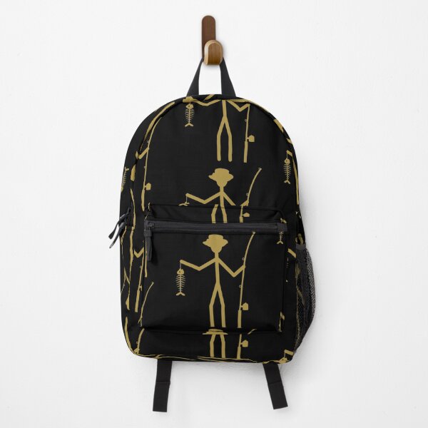 Item preview, Fisherman Stick Figure Holding Fish Bones I love Fishing Art Design Happy Apparel Essential Inspiration Joy Mood Funny designed and sold by DesignByHeartUK.