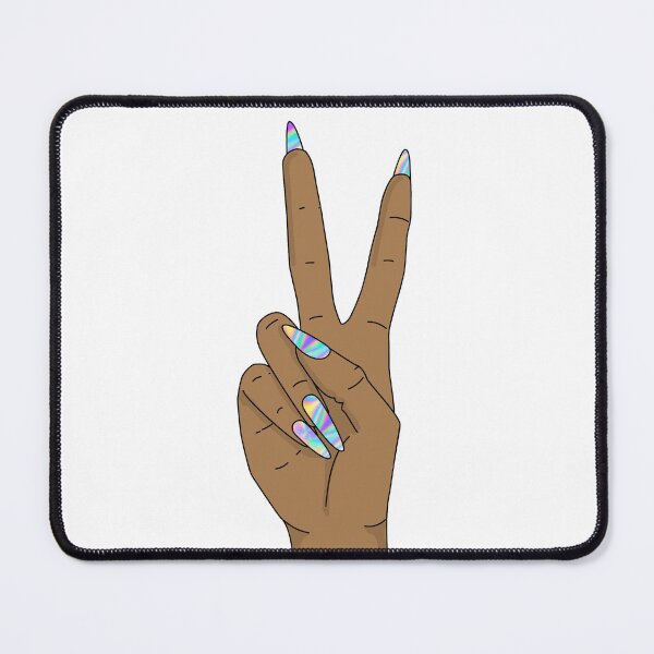 Item preview, Peace sign hand with holograph nails designed and sold by savanamms6.