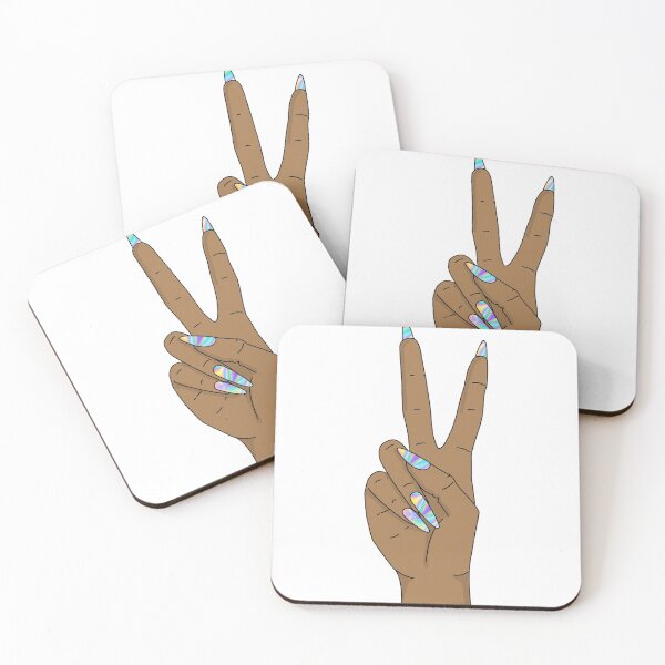 Item preview, Peace sign hand with holograph nails designed and sold by savanamms6.