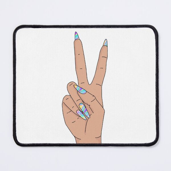 Item preview,  Peace sign hand with holograph nails designed and sold by savanamms6.