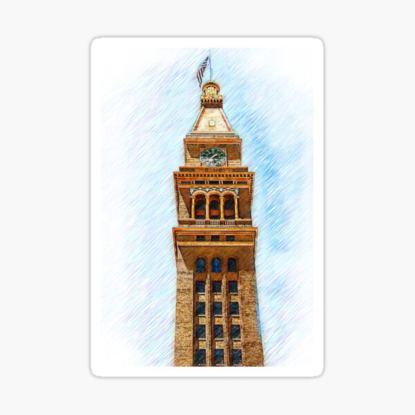 D&F Tower Sketched Sticker