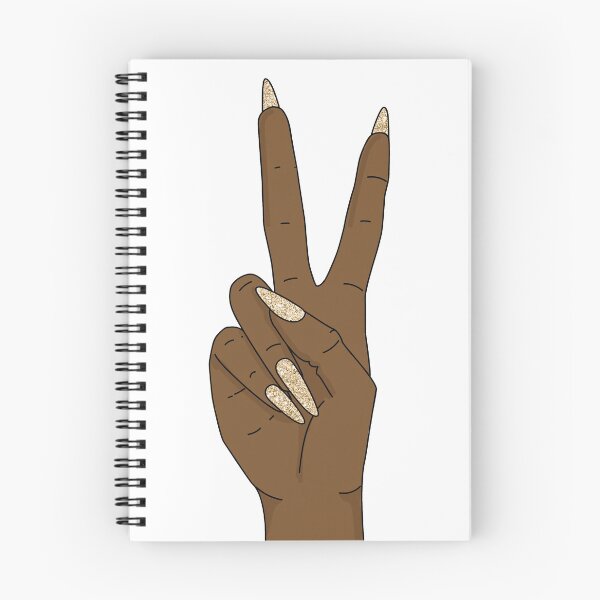 Item preview, Peace sign hand with gold glitter nails designed and sold by savanamms6.
