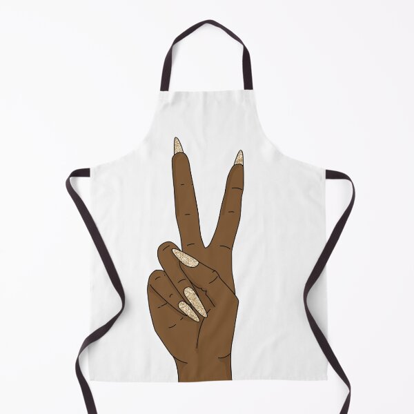 Item preview, Peace sign hand with gold glitter nails designed and sold by savanamms6.