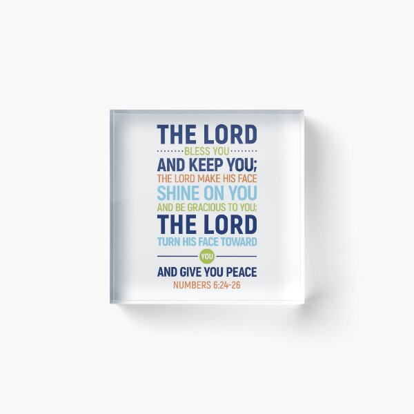The Lord Bless You And Keep You The Lord Make His Face Shine On You, Numbers 6:24-26, Christian Gift, Scripture Acrylic Block