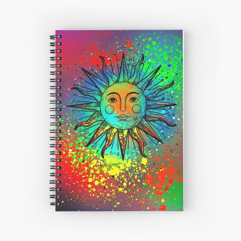 Sun Face Psychedelic: One Design, On Everything — Spiral Notebook