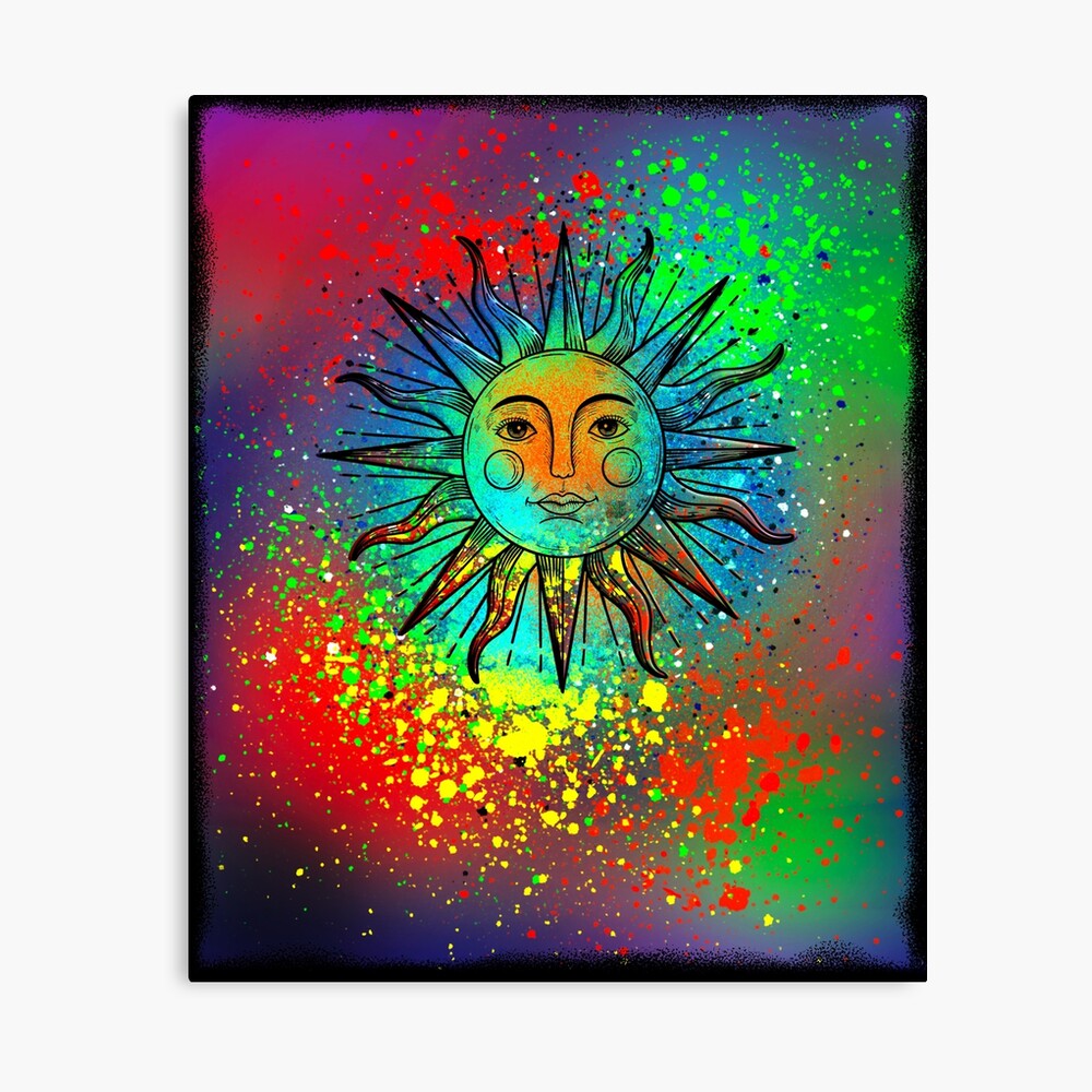 Sun Face Psychedelic: One Design, On Everything — Canvas Print