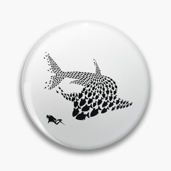 Item preview, Scooba Diving Fish Shark Diver diver tank mask Art Design Happy Apparel Essential Inspiration Joy Mood Funny designed and sold by DesignByHeartUK.