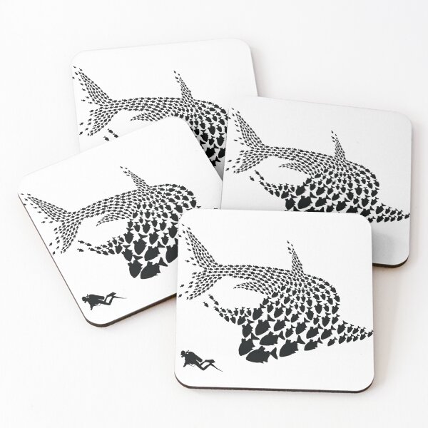 Item preview, Scooba Diving Fish Shark Diver diver tank mask Art Design Happy Apparel Essential Inspiration Joy Mood Funny designed and sold by DesignByHeartUK.
