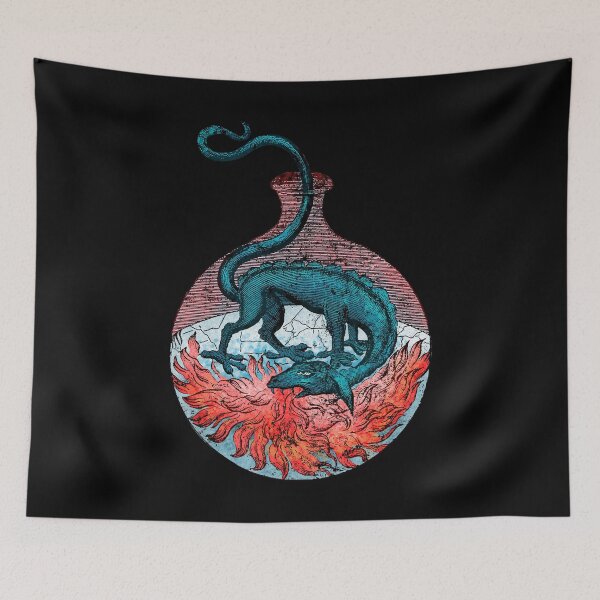 Item preview, Dragon Alchemic vintage Illustration, Johann Conrad Barchusen Esoteric mandala art designed and sold by IsisOsiris.