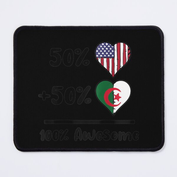 Item preview, 50% American 50% Algerian 100% Awesome Algeria Heart Flag Raglan Baseball Tee designed and sold by EuphemiaShop.