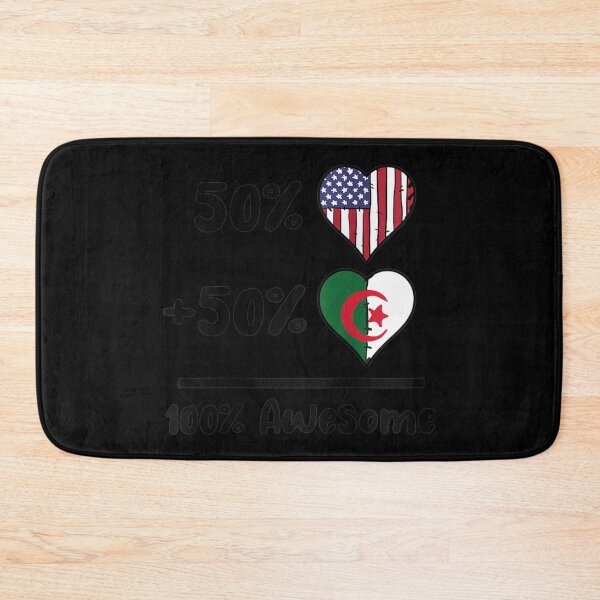 Item preview, 50% American 50% Algerian 100% Awesome Algeria Heart Flag Raglan Baseball Tee designed and sold by EuphemiaShop.