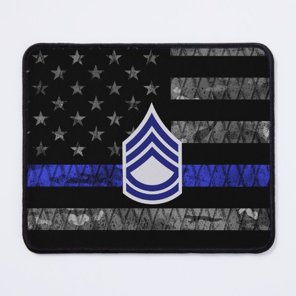 Item preview, Sergeant First Class Thin Blue Line Distressed Flag designed and sold by Jared Davies.