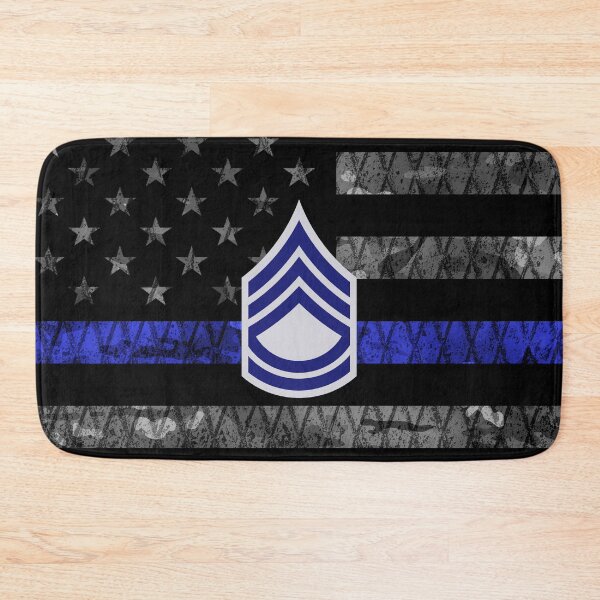 Item preview, Sergeant First Class Thin Blue Line Distressed Flag designed and sold by Jared Davies.