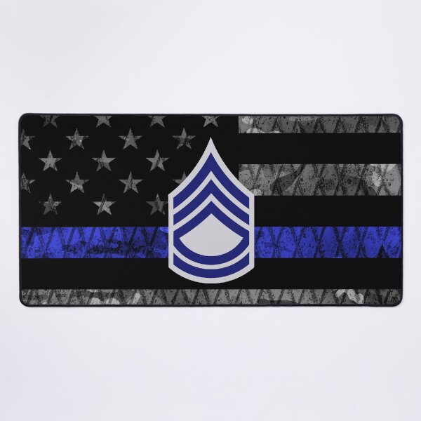 Item preview, Sergeant First Class Thin Blue Line Distressed Flag designed and sold by Jared Davies.