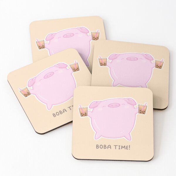 Item preview, Boba Time Pig  designed and sold by PurplePigShop.