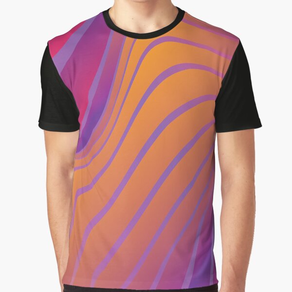 Aperçu de l'œuvre Rayures violettes et orange ondulées créée et vendue par KeeganCreations.