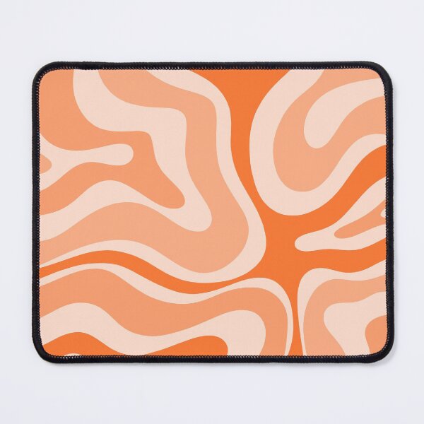 Item preview, Modern Retro Liquid Swirl Abstract in Tangerine Orange designed and sold by kierkegaard.