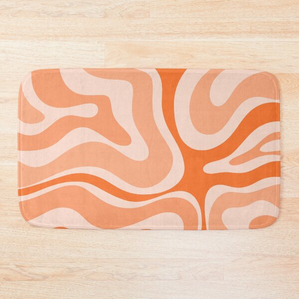 Item preview, Modern Retro Liquid Swirl Abstract in Tangerine Orange designed and sold by kierkegaard.