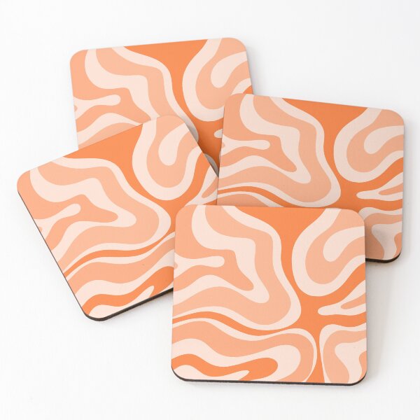 Item preview, Modern Retro Liquid Swirl Abstract in Tangerine Orange designed and sold by kierkegaard.