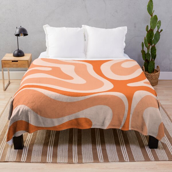 Item preview, Modern Retro Liquid Swirl Abstract in Tangerine Orange designed and sold by kierkegaard.
