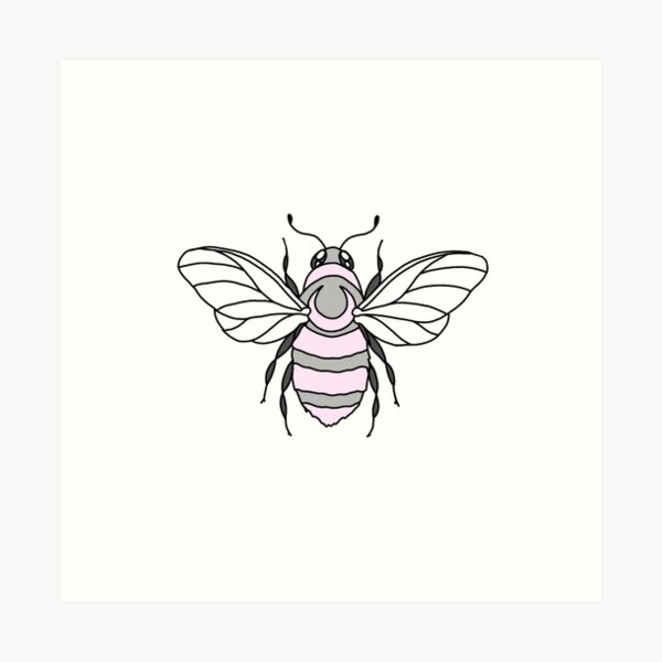 Pastel Honey Bee Art Print