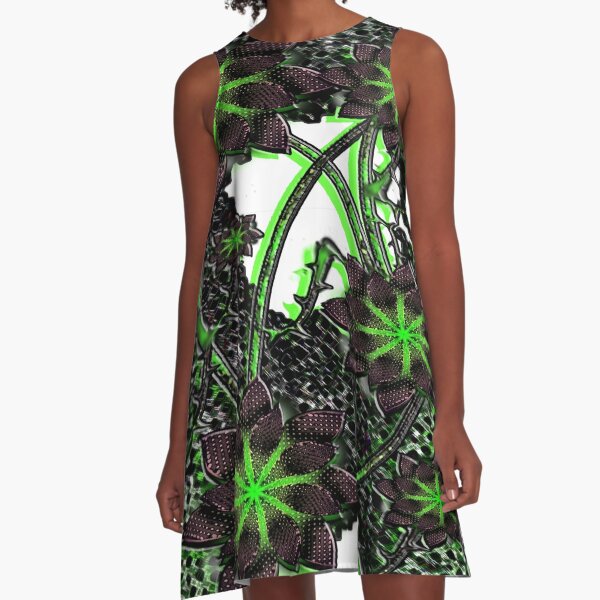 The Radioactive Floral Trellis #GiftOriginal A-Line Dress