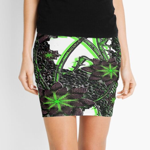 The Radioactive Floral Trellis #GiftOriginal Mini Skirt