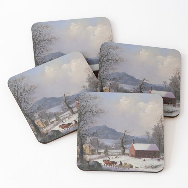 Item preview, Red School House - George Henry Durrie - 1858 designed and sold by warishellstore.