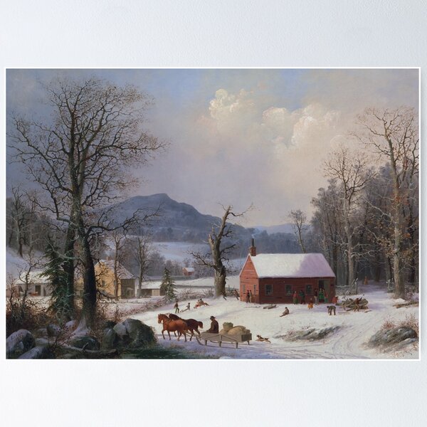 Item preview, Red School House - George Henry Durrie - 1858 designed and sold by warishellstore.