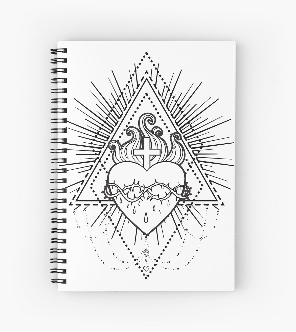 Sacred Heart Of Jesus Spiral Notebook By Varvara Gorbash