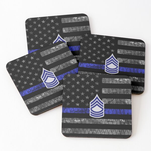 Item preview, Master Sergeant Thin Blue Line Distressed Flag designed and sold by Jared Davies.