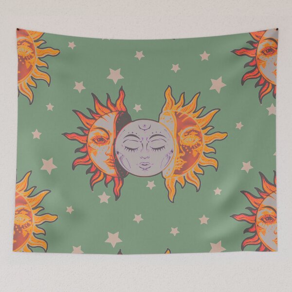Item preview, Star child of the moon and sun (matte greyish green bg, matte 2 version) designed and sold by VantaTheArtist.