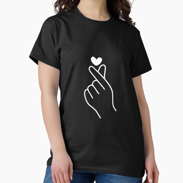 Kpop Finger Heart Shirt, Finger Hearts Tshirt, Kpop Finger Heart Tee, Korean Finger Shirt, Birthday Gift Tee, Heart Shirt, Korean Love Shirt Classic T-Shirt