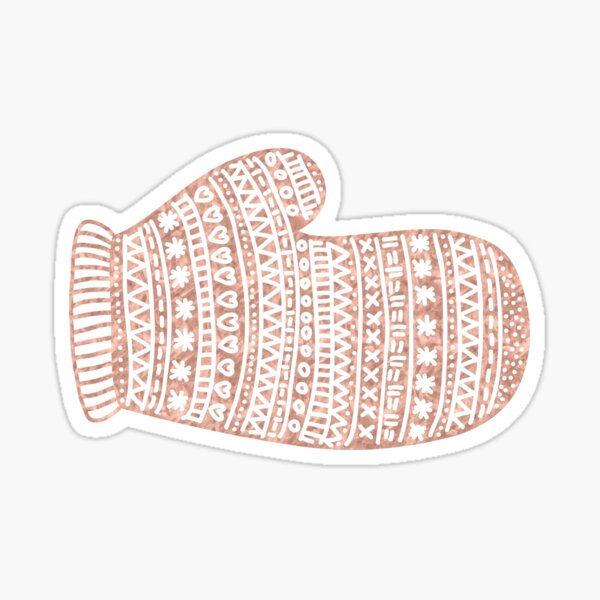 Rose gold, bronze, copper mitten metallic effect transparent background Sticker
