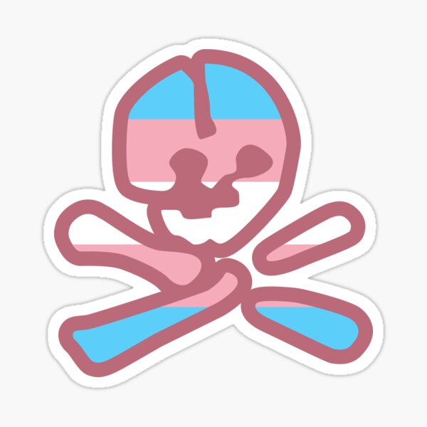 Trans Pride Anarchist Skull Sticker
