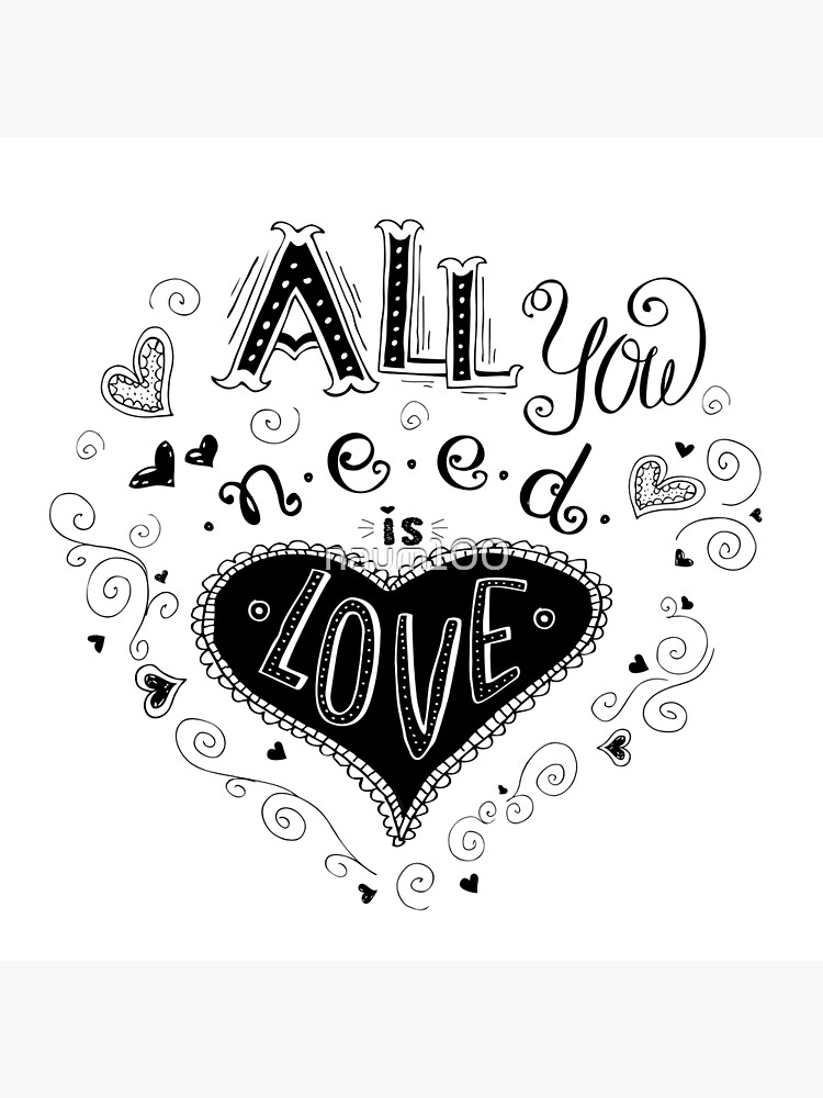 Love is all you need hand written lettering Vector Image