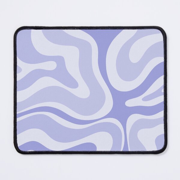 Modern Retro Liquid Swirl Abstract in Light Lavender Purple Mouse Pad