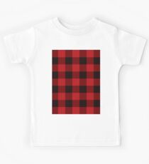 Land Weihnachten Cottage Primitive Holzfäller Buffalo Plaid Kinder T-Shirt