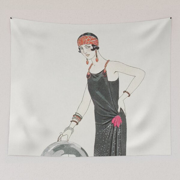 Item preview, French Art Deco "L'Empire du monde: Robe du soir, de Worth from Gazette du Bon Ton. Art- Modes & Frivolités No. 6" (1924) by George Barbier designed and sold by Designedbysm.