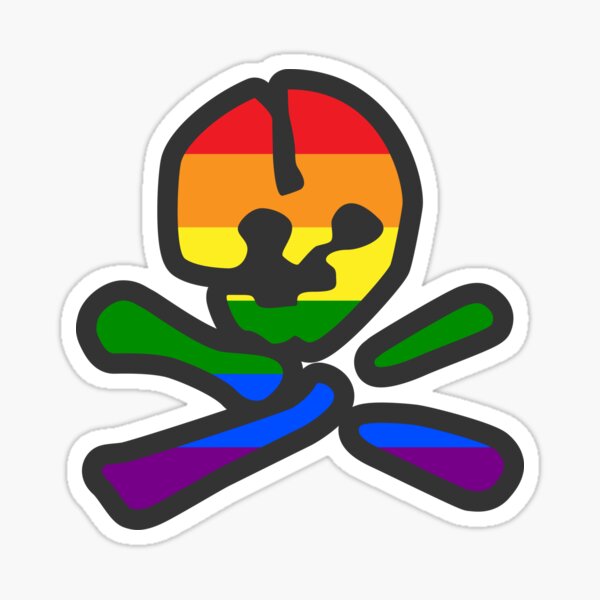 Gay Pride Anarchist Skull Sticker